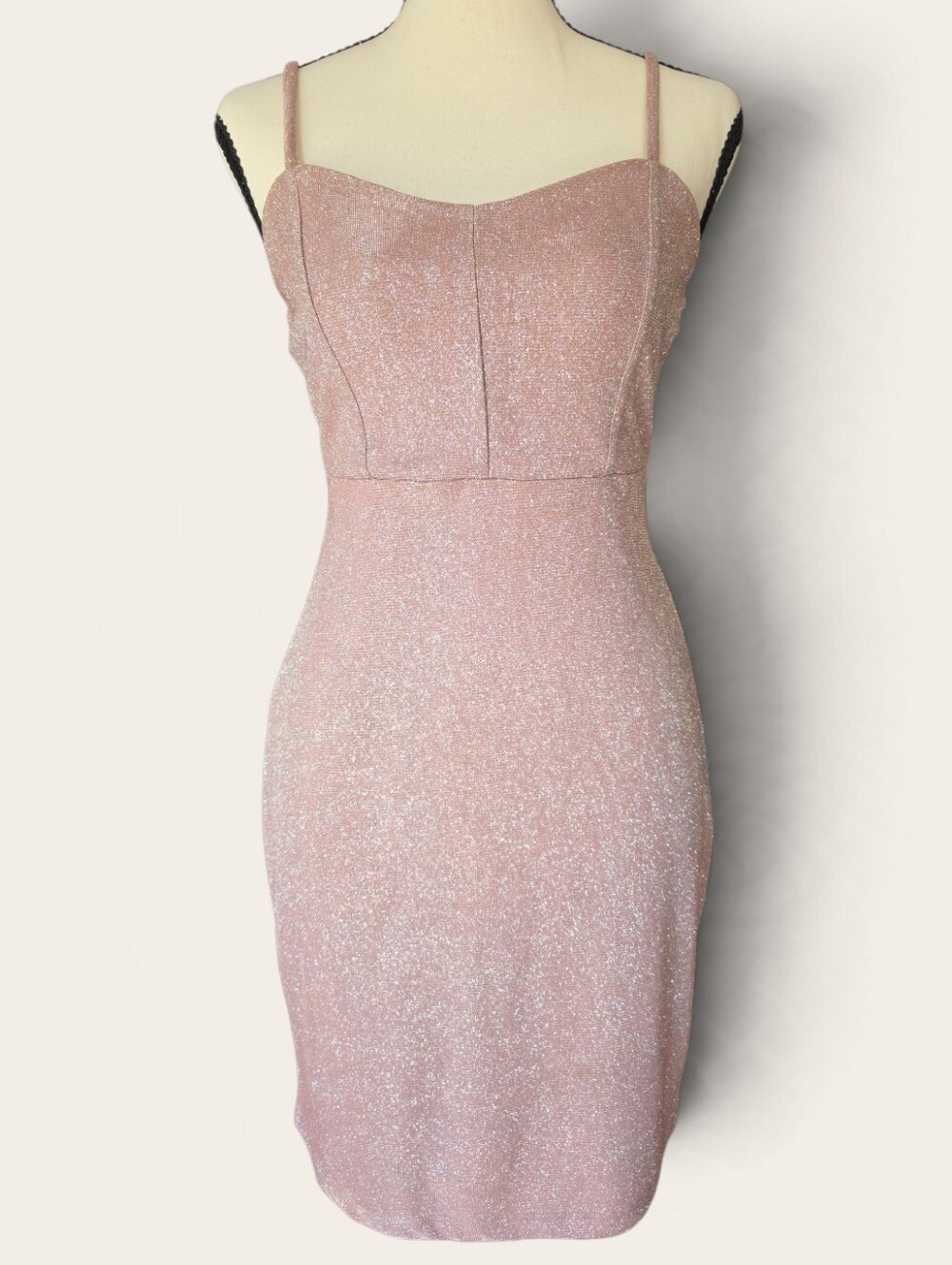 NWT Inspired Hearts Shimmery Rose Mini Slip Dress-Juniors Medium
